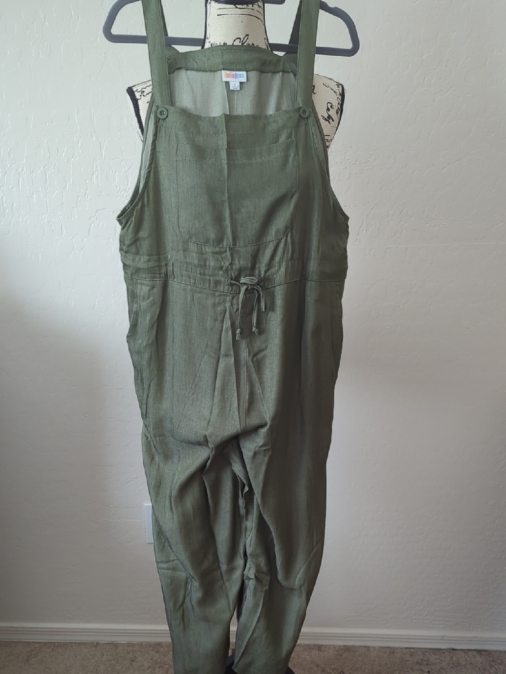 LuLaRoe Juliet L Olive Green Jumpsuit Overalls